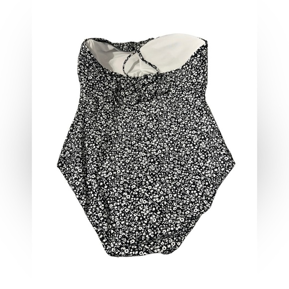 Michael Kors Black & White Floral One Piece Halter Swimsuit. Size 12. - Picture 3 of 5